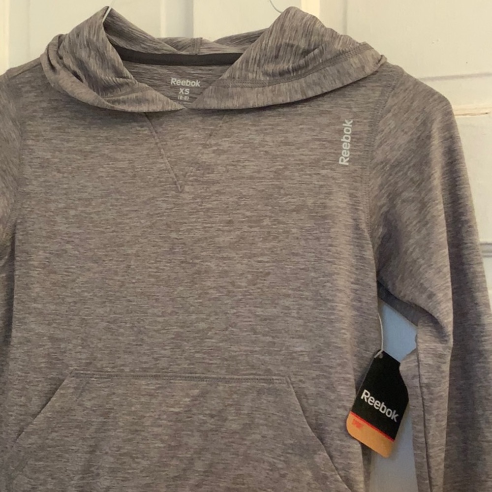 NWT Reebok kids gray hoodie top in size x-small 6-8